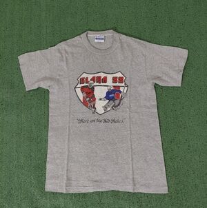 VINTAGE GLAHA Ice Hockey Winter Sports Gray T Shirt Sz Medium